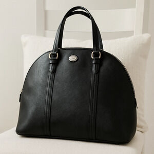 Coach Peyton Cora Saffiano Leather Satchel – Black – Mint Condition